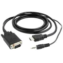 Cablu Video Cablexpert A-HDMI-VGA-03-6, HDMI (M) - VGA D-Sub + 3.5 mm Jack, 1,8m, Negru