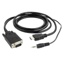 Cablu Video Cablexpert A-HDMI-VGA-03-6, HDMI (M) - VGA D-Sub + 3.5 mm Jack, 1,8m, Negru