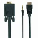 Cablu Video Cablexpert A-HDMI-VGA-03-10, HDMI (M) - VGA D-Sub + 3.5 mm Jack, 3m, Negru