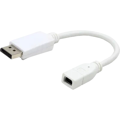 Видеоадаптер Cablexpert A-mDPF-DPM-001-W, MiniDP (F) - DisplayPort (M), 0,1м, Белый