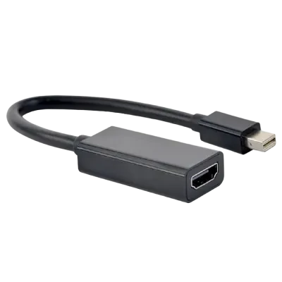 Видеоадаптер Cablexpert A-mDPM-HDMIF-02, MiniDP (M) - HDMI (F), 0,15м, Чёрный