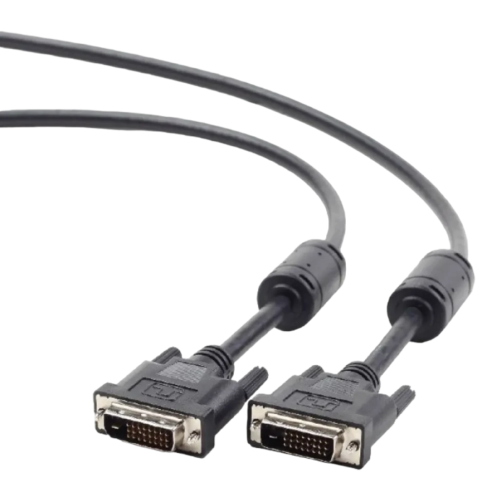 Видео кабель Cablexpert CC-DVI2-BK-6, DVI-D (M) - DVI-D (M), 1,8м, Чёрный