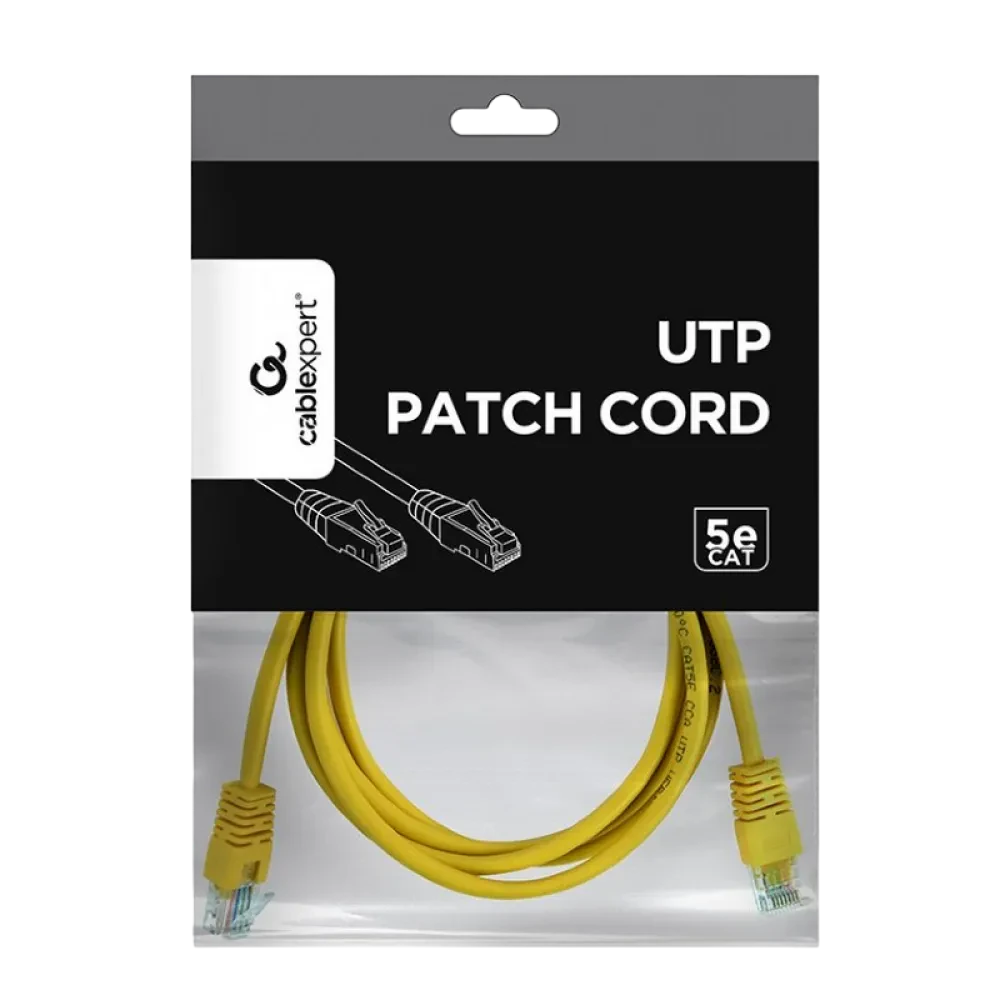 Patch cord Cablexpert PP12-1.5M/Y, CAT5e UTP, 1,5m, Galben