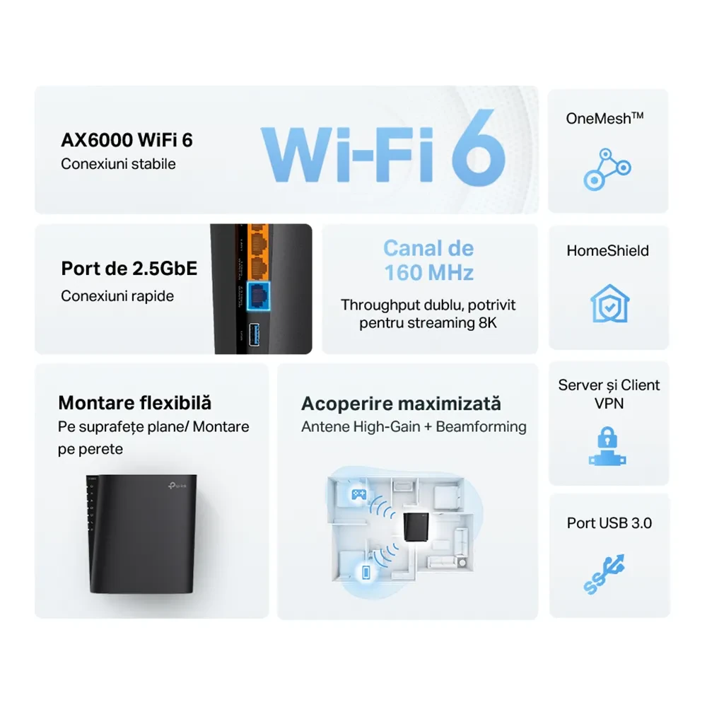 Беспроводной маршрутизатор TP-LINK Archer AX80, Чёрный