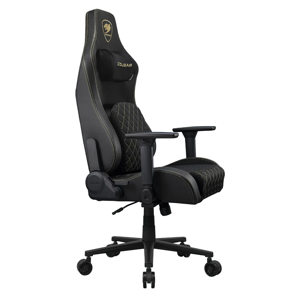 Scaun Gaming Cougar Defensor, Țesătură, PU Piele, Gold F