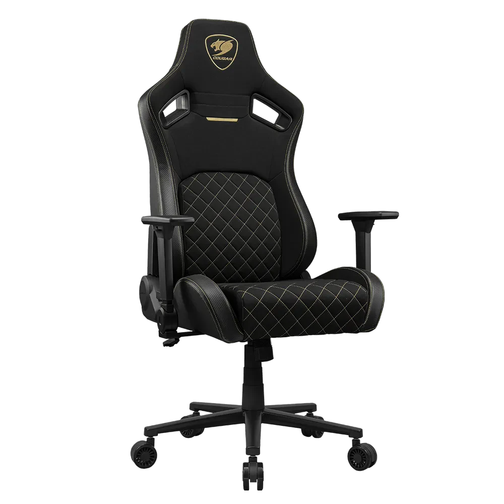 Scaun Gaming Cougar Defensor, Țesătură, PU Piele, Gold F