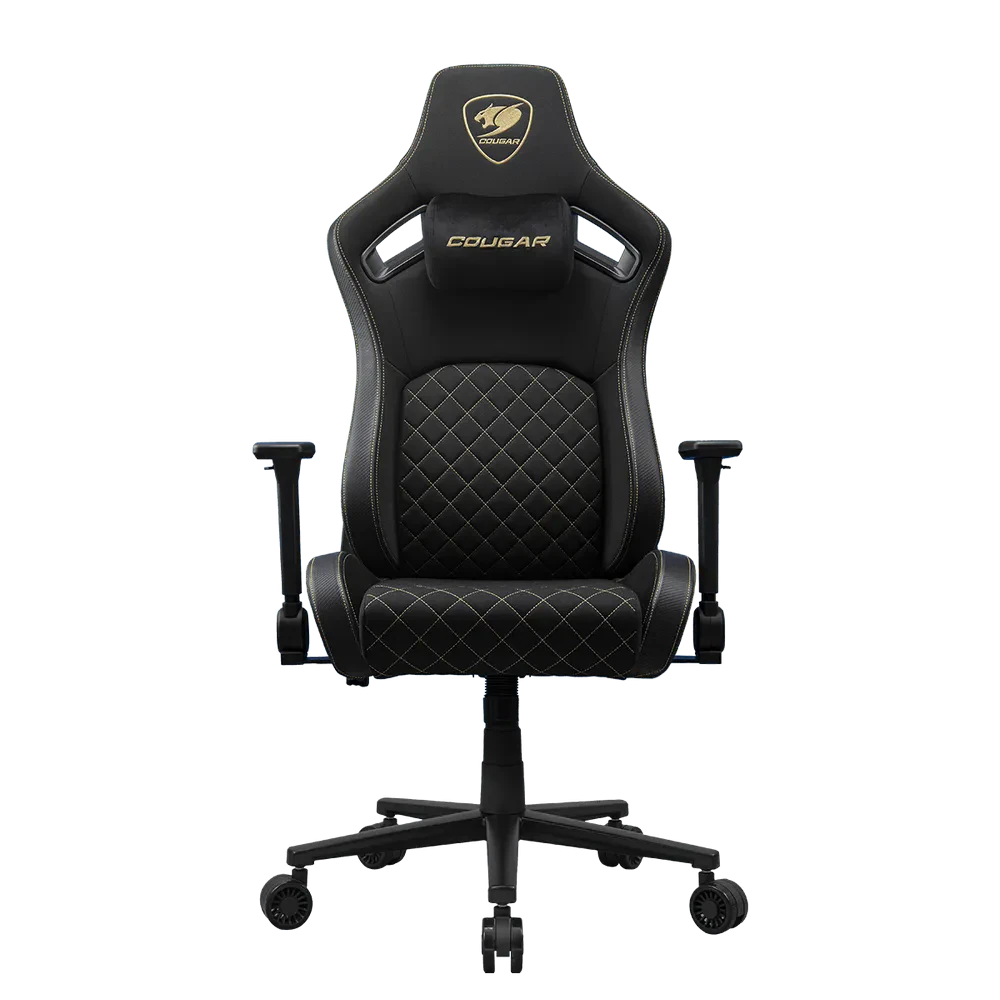 Scaun Gaming Cougar Defensor, Țesătură, PU Piele, Gold F