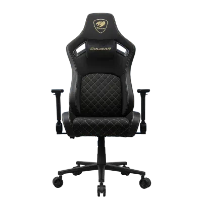 Scaun Gaming Cougar Defensor, Țesătură, PU Piele, Gold F