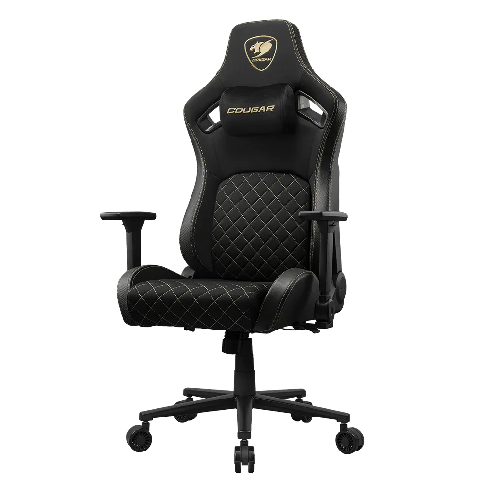 Scaun Gaming Cougar Defensor, Țesătură, PU Piele, Gold F