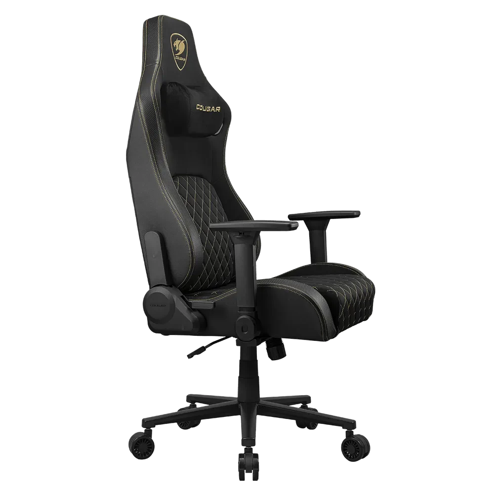 Scaun Gaming Cougar Defensor, Țesătură, PU Piele, Gold F