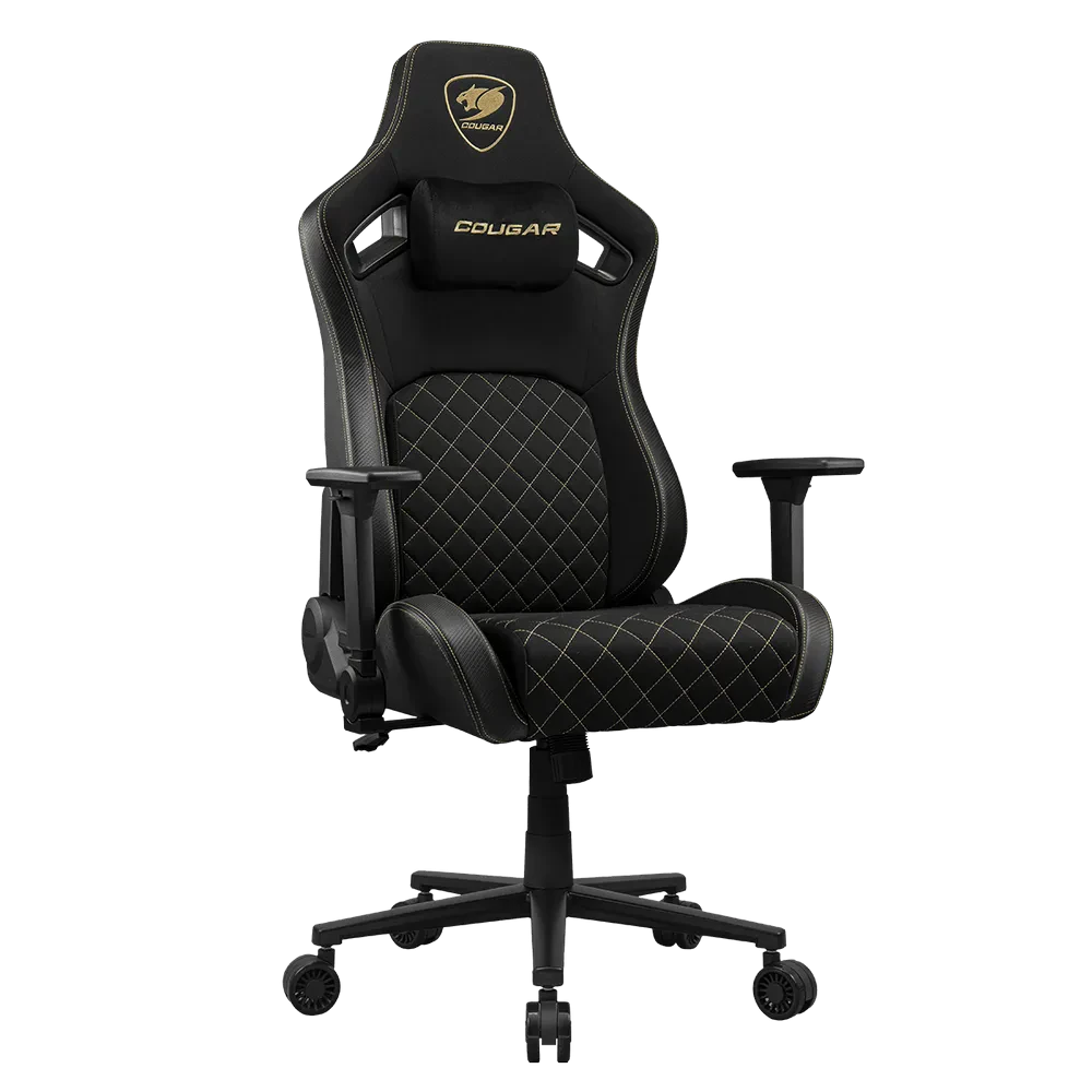 Scaun Gaming Cougar Defensor, Țesătură, PU Piele, Gold F