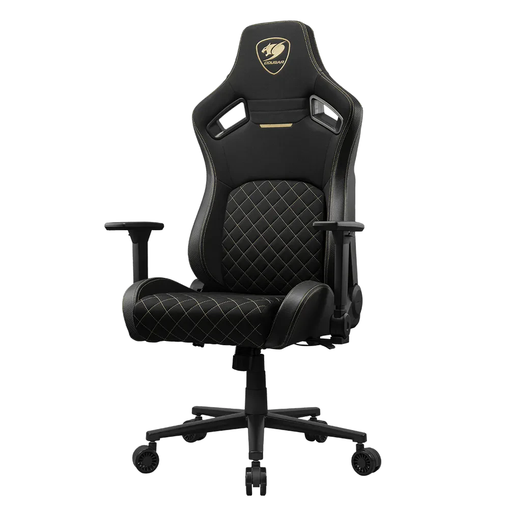 Scaun Gaming Cougar Defensor, Țesătură, PU Piele, Gold F