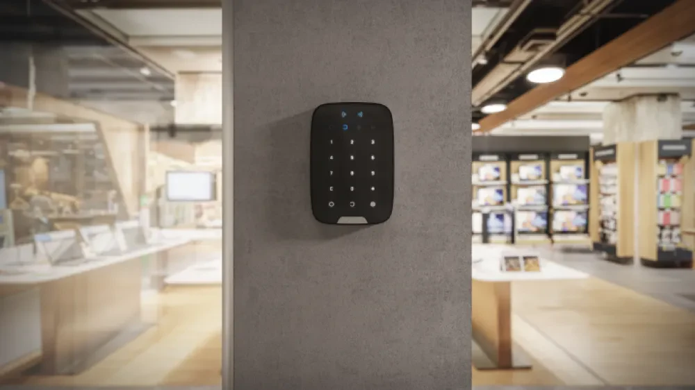 Tastatură tactilă fără fir Ajax KeyPad Plus, Negru