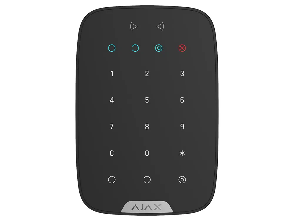 Tastatură tactilă fără fir Ajax KeyPad Plus, Negru