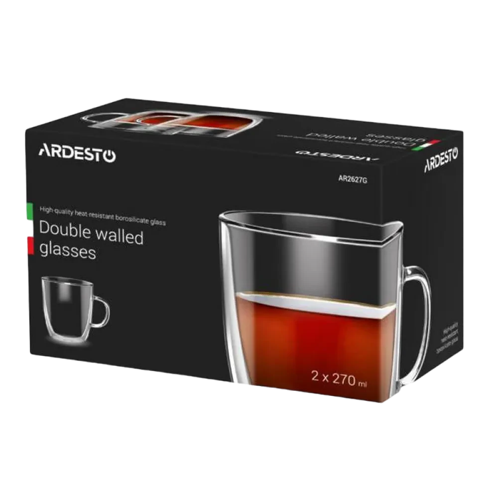 Набор стаканов Ardesto 270 мл, 2 шт, Прозрачный