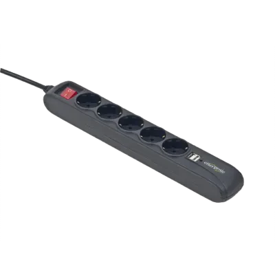 Prelungitor electric Energenie SPG5-U2-5, 5 Prize, 1,5m, Negru