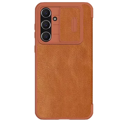 Чехол книжка Nillkin Samsung Galaxy S23 FE Qin Pro, Коричневый