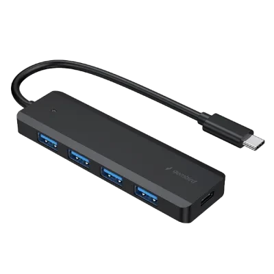 USB-концентратор Gembird UHB-CM-U3P4P-01, Чёрный