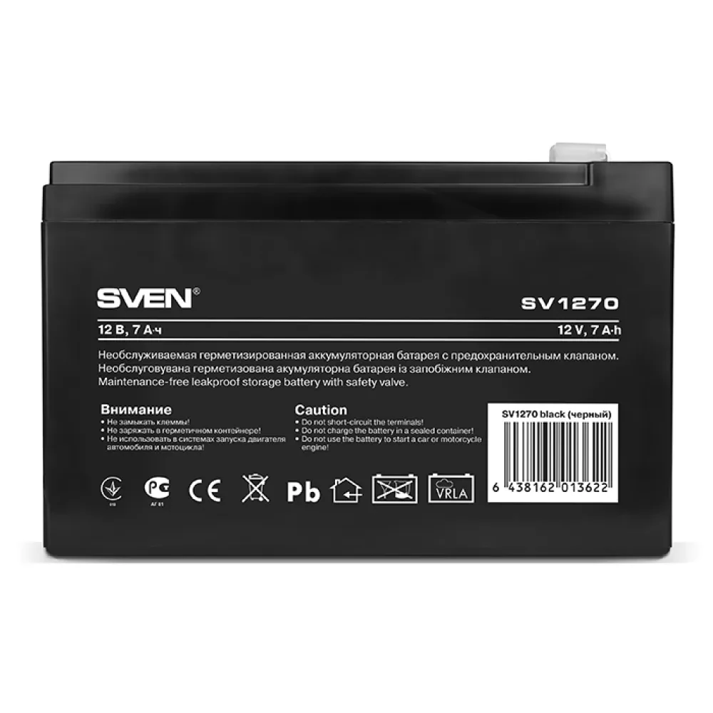 Аккумулятор для резервного питания SVEN SV-0222007, 12В, 7А*ч