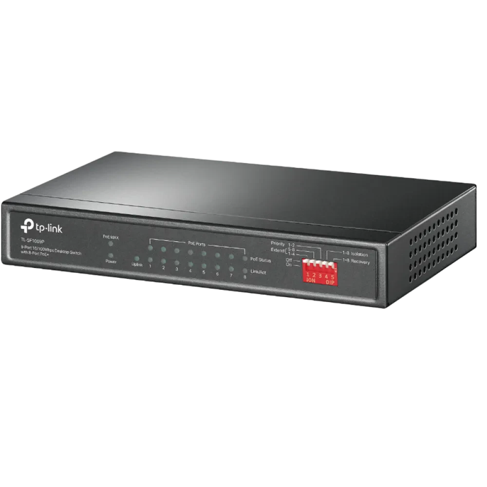 PoE коммутатор TP-LINK TL-SF1009P, 8x IEEE 802.3af/at