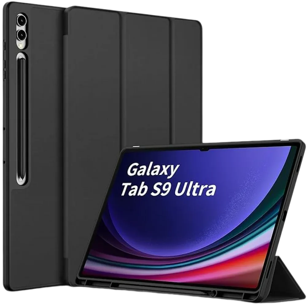 Чехол для планшета Samsung Tab S9 Ultra, 11", Искусственная кожа, Чёрный