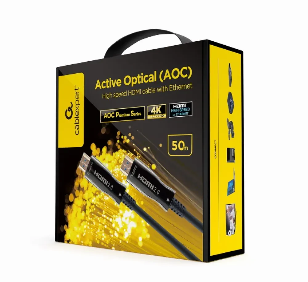 Cablu Video Cablexpert CCBP-HDMI-AOC-50M-02, HDMI (M) - HDMI (M), 50 m, Negru