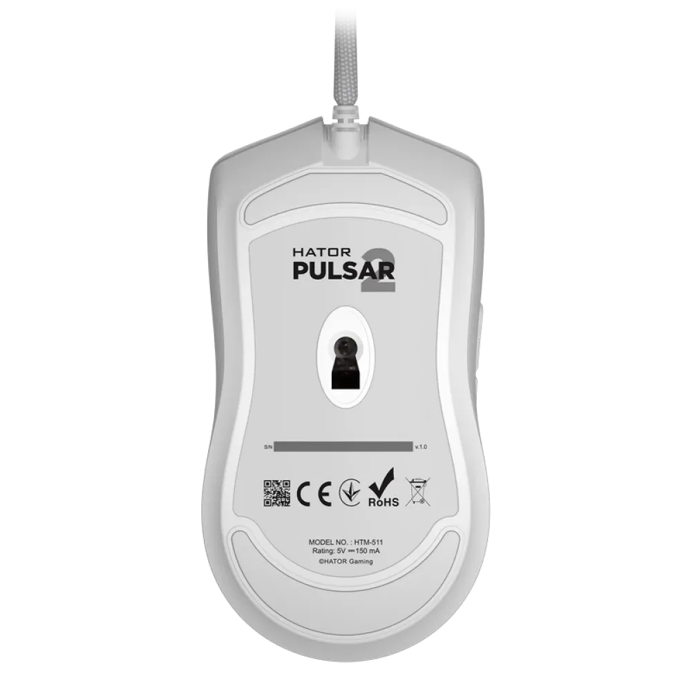 Gaming Mouse HATOR Pulsar 2, Alb