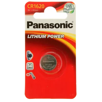 Дисковые батарейки Panasonic CR-1620EL, CR1620, 1шт.