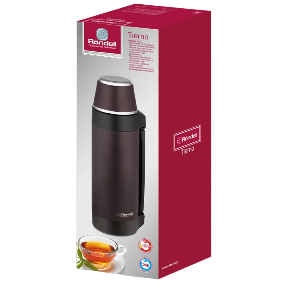 Термос Rondell RDS-1657, 1,5л, Бордовый