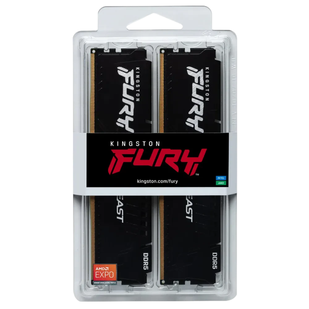Оперативная память Kingston FURY Beast, DDR5 SDRAM, 5600 МГц, 64Гб, KF556C36BBEK2-64