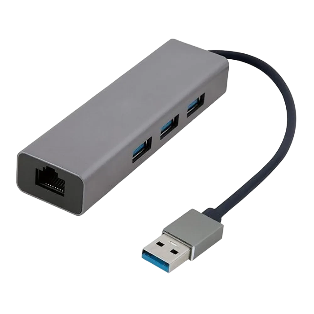 Adaptor Hub Cablexpert A-AMU3-LAN-01, Gri