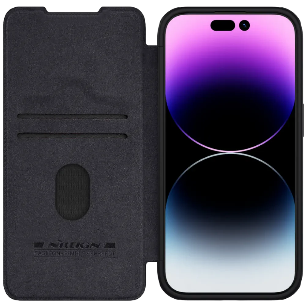 Husă tip carte Nillkin iPhone 15 Pro Max - Qin Pro, Negru