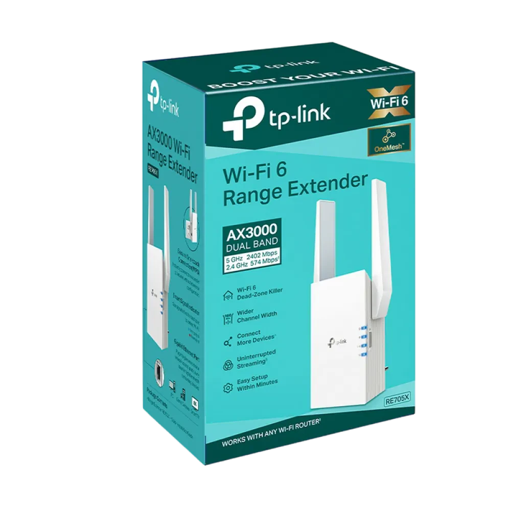 Усилитель Wi‑Fi сигнала TP-LINK RE705X, 574 Мбит/с, 2402 Мбит/с, Белый