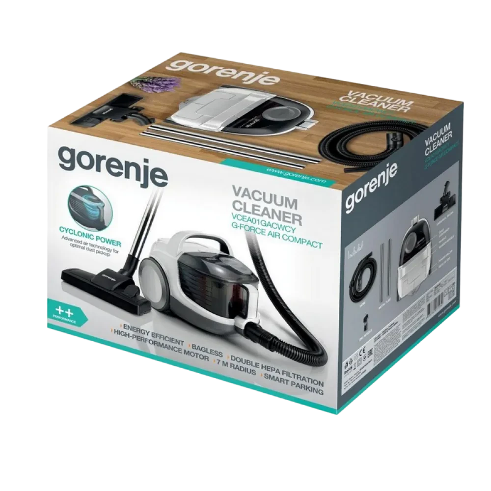 Пылесос Gorenje VCEA01GACWCY, Белый | Черный