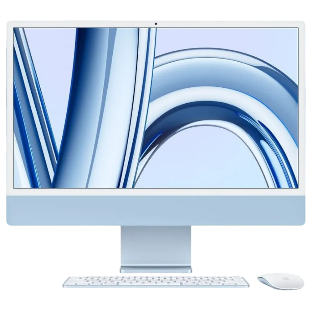 Computer All-in-One Apple iMac A2874, 24", M3 with 8-core CPU and 8-core GPU, 16GB/512GB, macOS Sonoma, Albastru