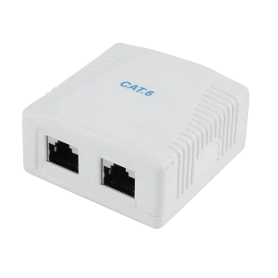 Priză pentru montare pe perete Cablexpert NCAC-2F6-01, Alb