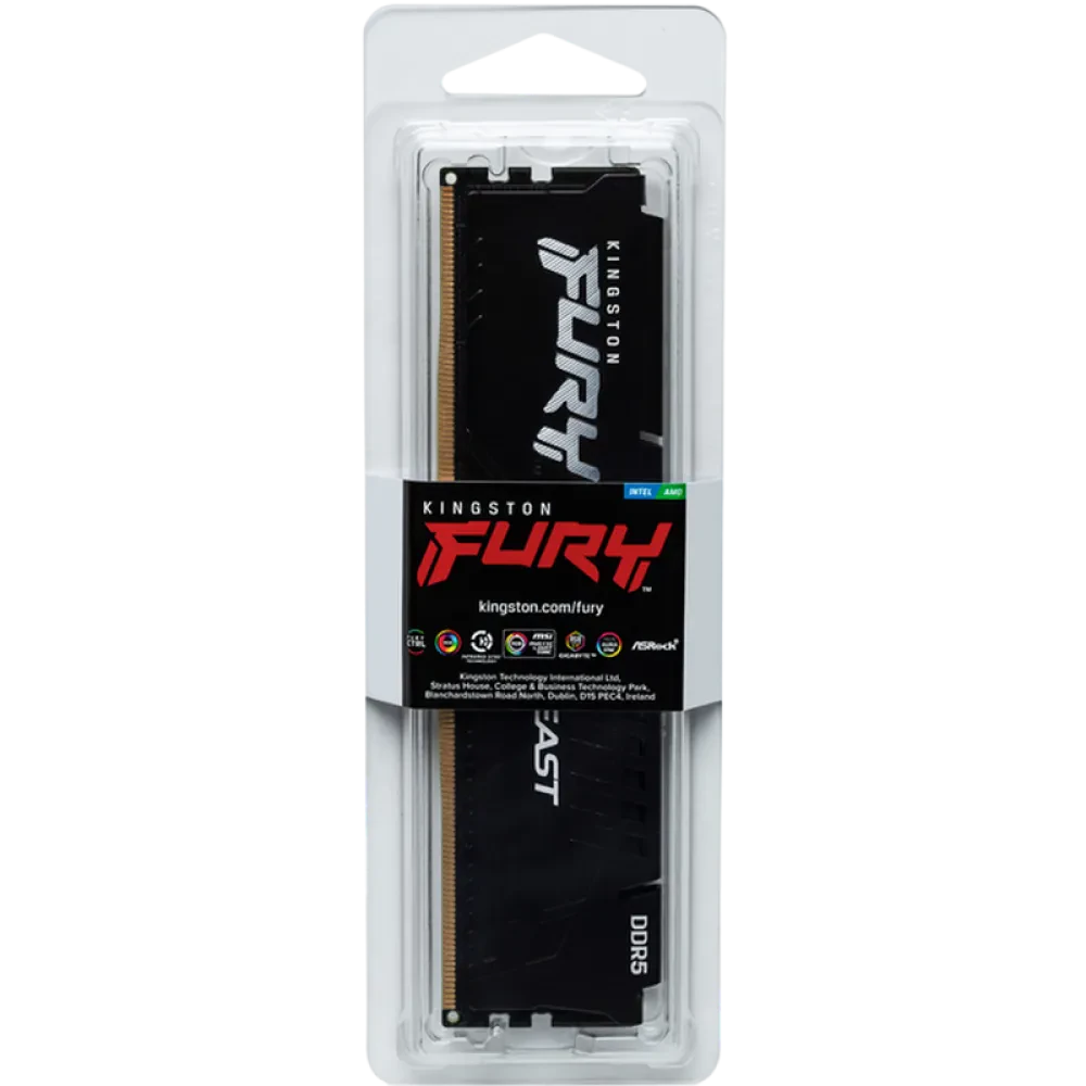 Оперативная память Kingston FURY Beast, DDR5 SDRAM, 6400 МГц, 16Гб, KF564C32BB-16