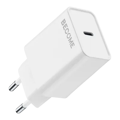 Зарядное устройство Cellularline Become Eco Charger USB-C, 20Вт, для Apple, Белый