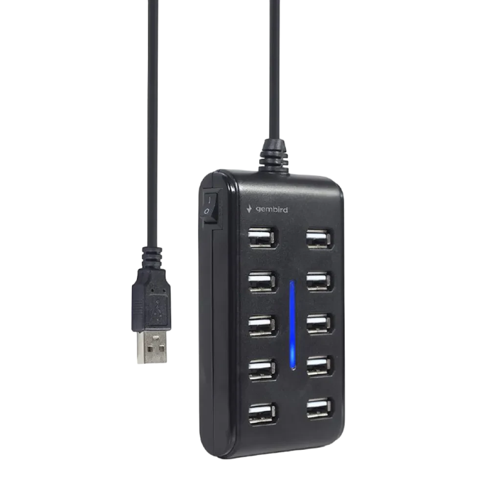 USB-концентратор Gembird UHB-U2P10P-01, Чёрный