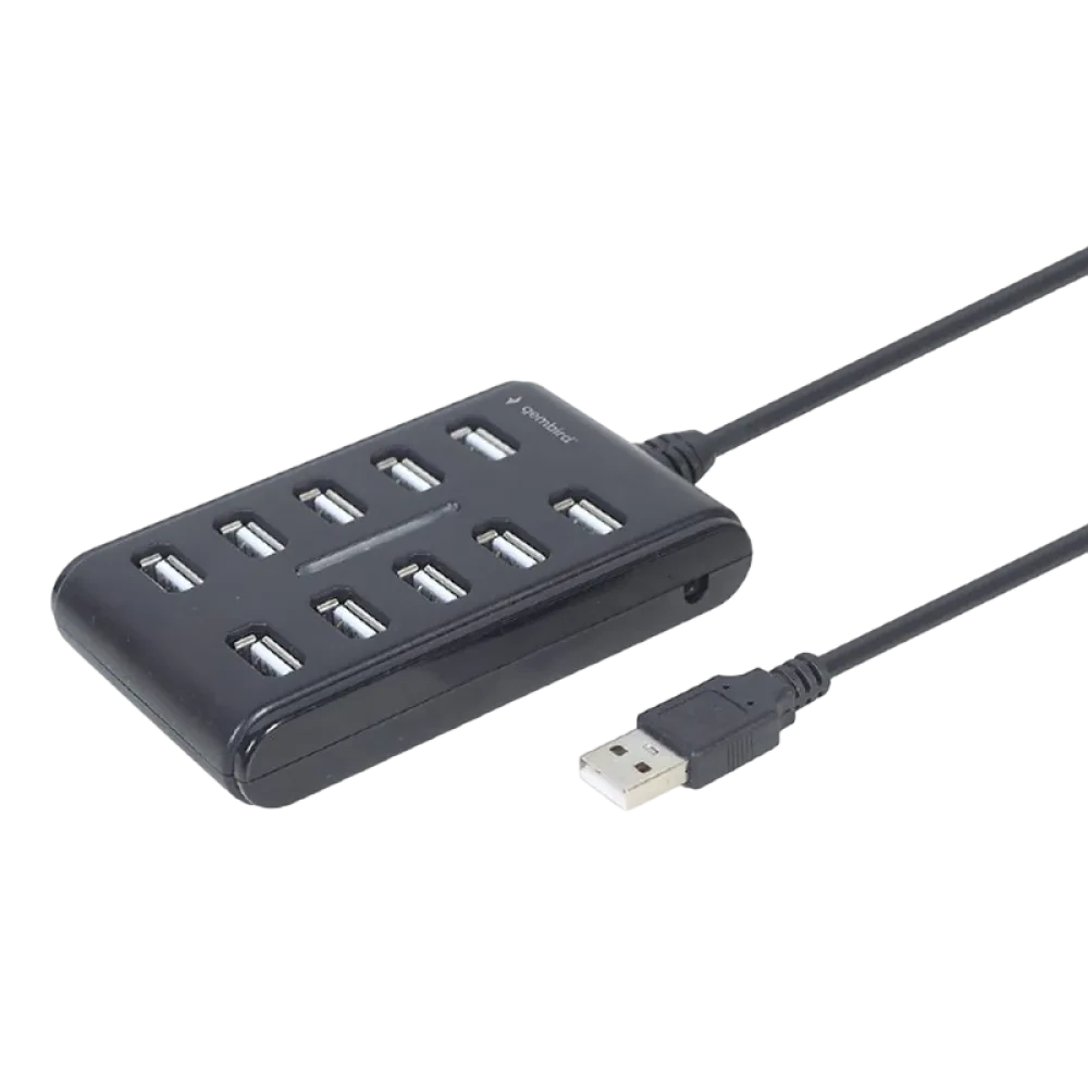 USB-концентратор Gembird UHB-U2P10P-01, Чёрный