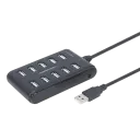 USB-концентратор Gembird UHB-U2P10P-01, Чёрный