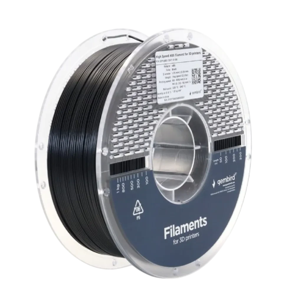 Filament pentru imprimantă 3D Gembird 3DP-ABS1.75HY-01-B, ABS, Albastru, 1.75 mm, 1kg