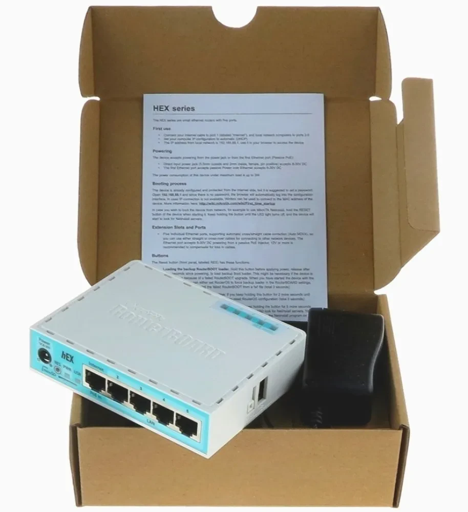 Маршрутизатор MikroTik hEX, Белый