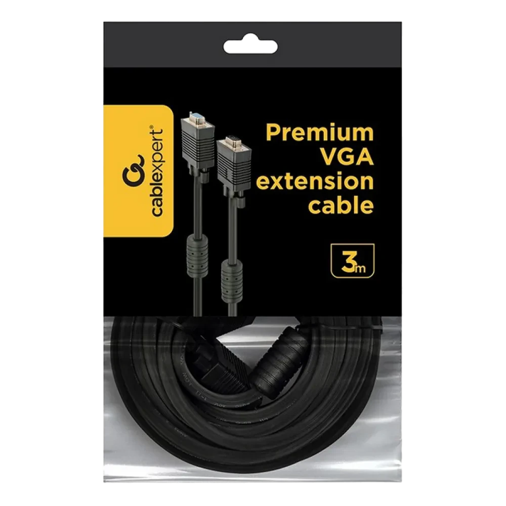 Cablu Video Cablexpert CC-PPVGAX-10-B, VGA D-Sub (M) - VGA D-Sub, 3m, Negru