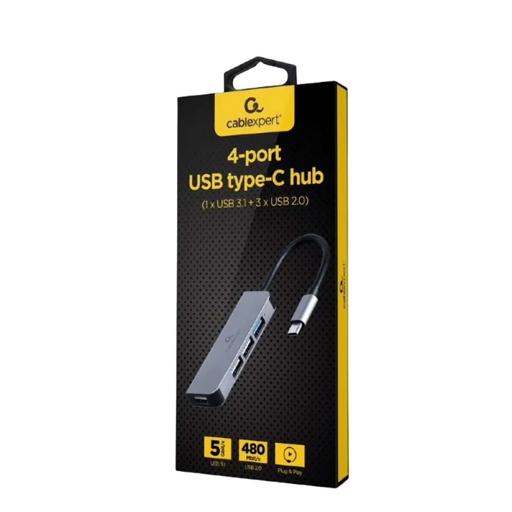 Adaptor Hub Gembird UHB-CM-U3P1U2P3-01, Argintiu