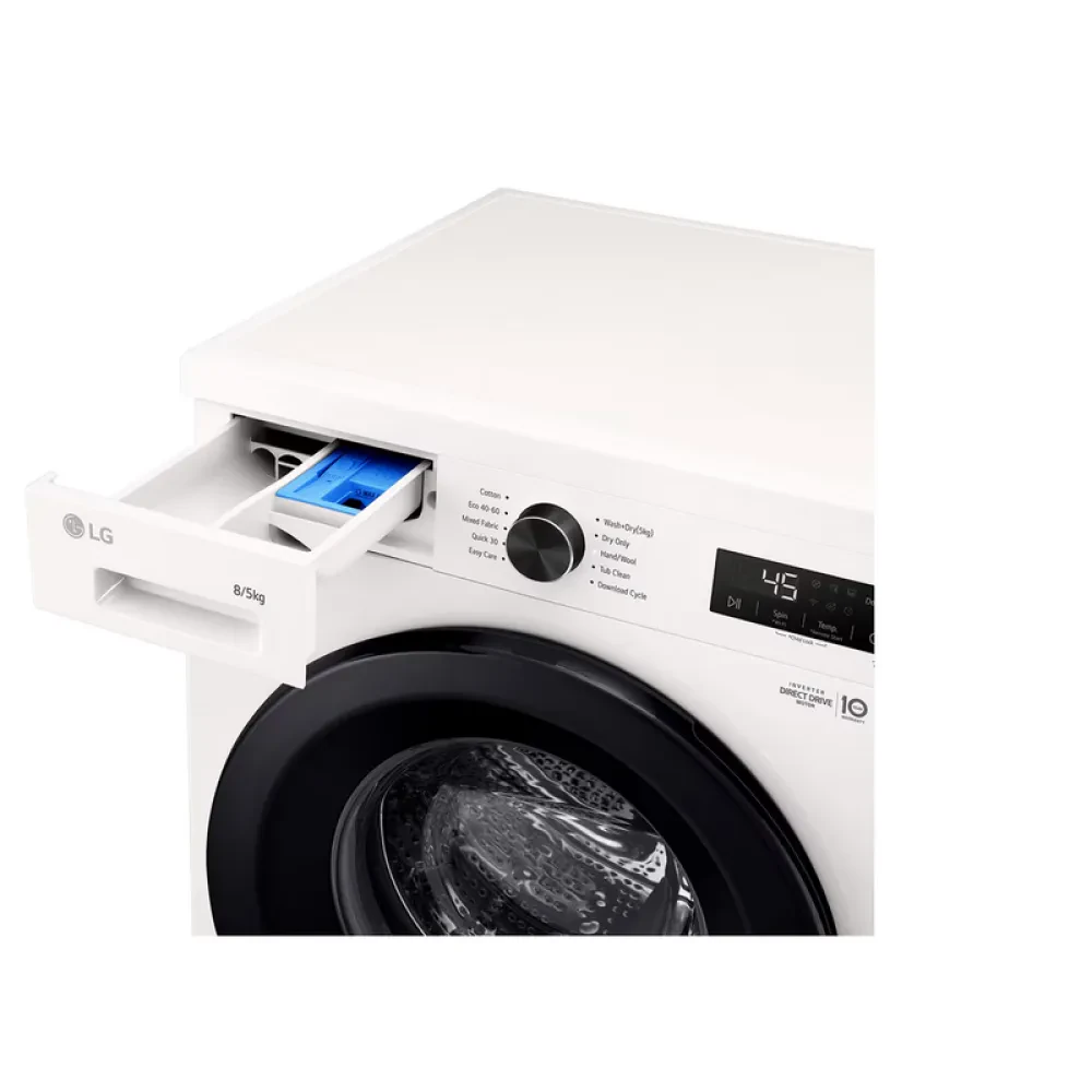 Стирально-сушильная машина LG W4X1085NWK, 8кг, Белый
