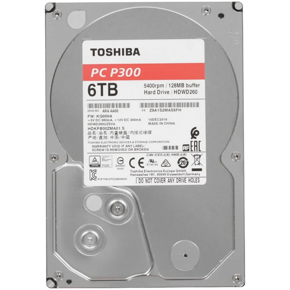 Unitate HDD Toshiba P300, 3.5", 6 TB <HDWD260UZSVA>
