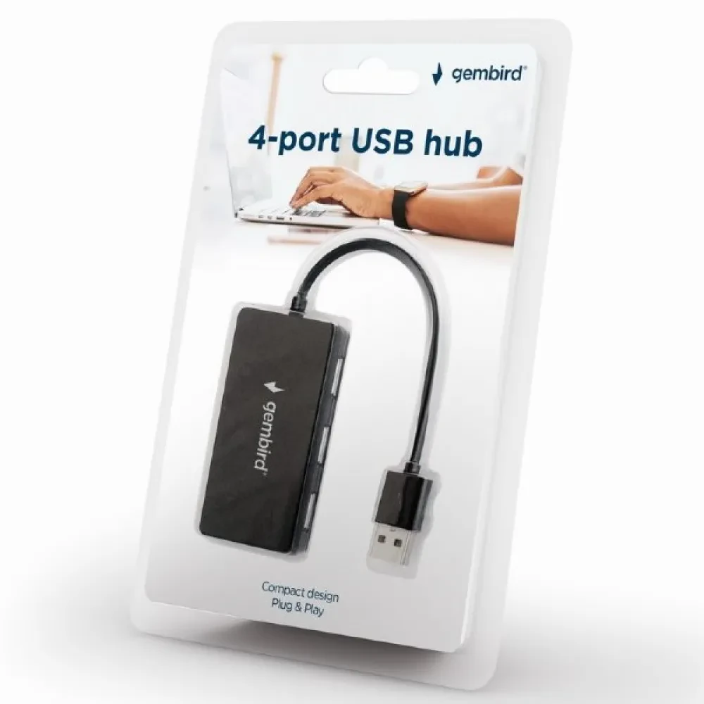 USB-концентратор Gembird UHB-U2P4-04, Чёрный