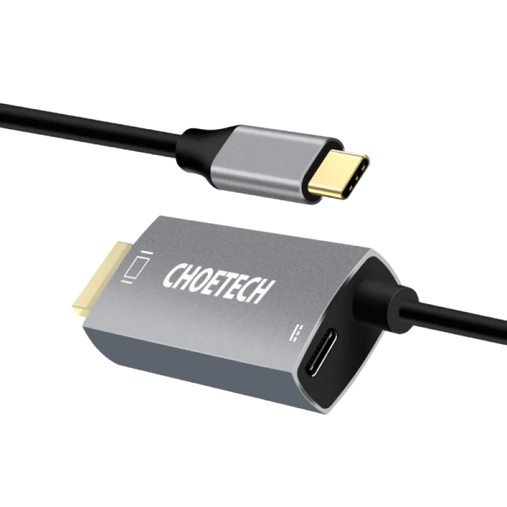 Adaptor USB Choetech XCH-M180, USB Type-C (F) - HDMI (F), 1,8m, Argintiu