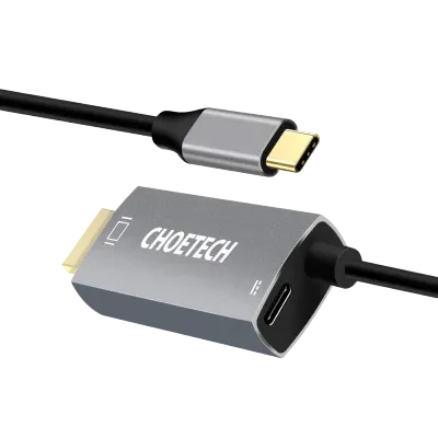 Адаптер USB Choetech XCH-M180, USB Type-C (F) - HDMI (F), 1,8м, Серебристый